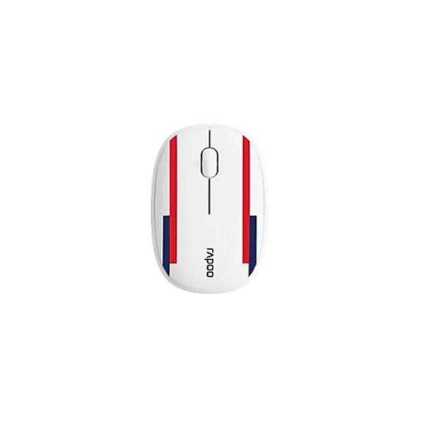 Chuột không dây Rapoo M650 Silent English màu White Red Blue (Bluetooth, Wireless)