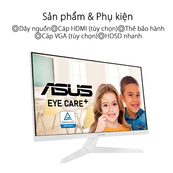 Màn hình Asus VY249HE-W Trắng (23.8Inch/ Full HD (1920x1080)/ 1ms/ 75HZ/ 250cd/m2/ IPS)