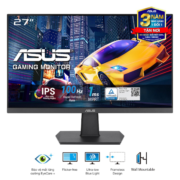 Màn hình Asus VA27EHF (27.0Inch/ Full HD/ 1ms/ 100HZ/ 250cd/m2/ IPS)